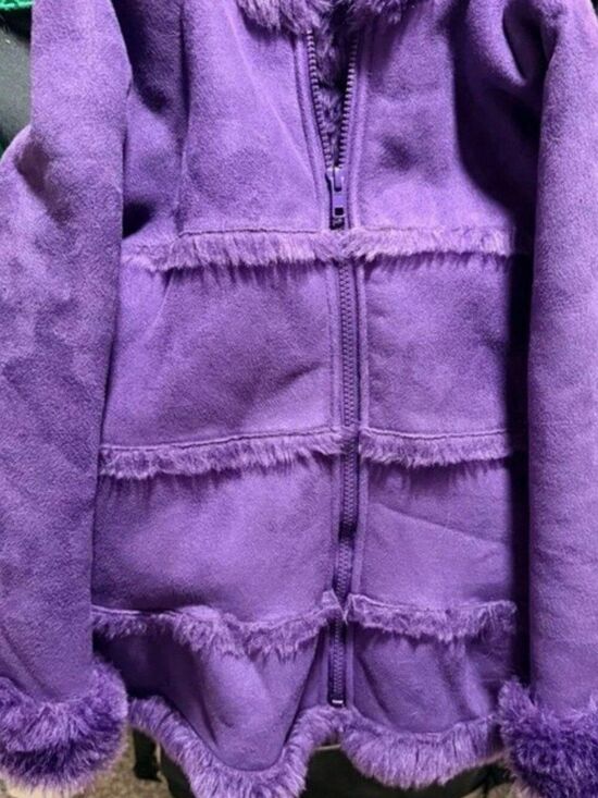Garnet Hill Other - Garnet Hill Kids purple faux fur jacket